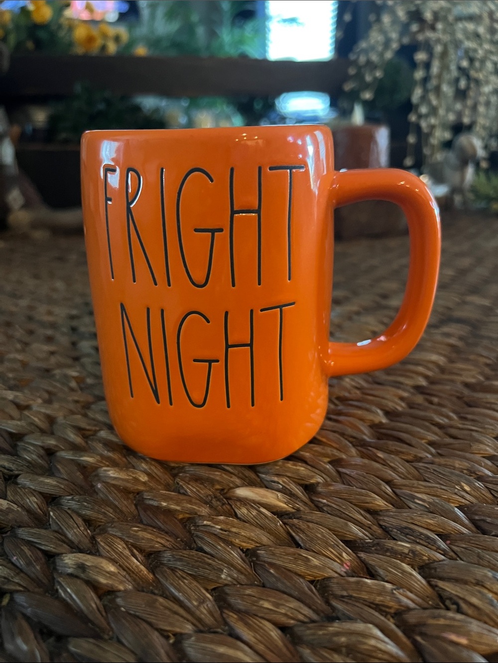 Rae Dunn Orange "Fright Night" Ceramic Mug